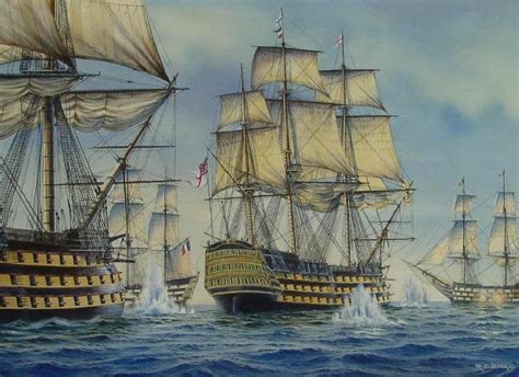 Oil Painting of HMS Victory at Trafalgar by Richard Moore