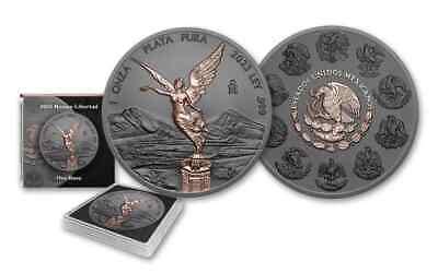 2023 Mexico Libertad 1 Onza BLACK RUTHENIUM OVERLAY W PINK GOLD DEVICES