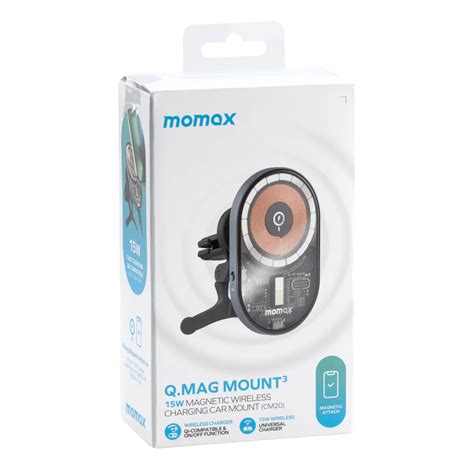 Momax Qmag Mount 3 15w 透明磁吸 手機無線充電 車載支架 Cm20