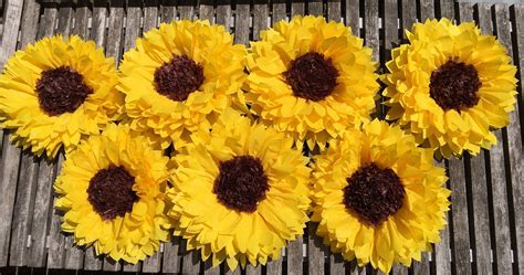 Large Tissue Paper Sunflowers For Rustic Wedding Decor Fall Decorating And Photo Backdrops By