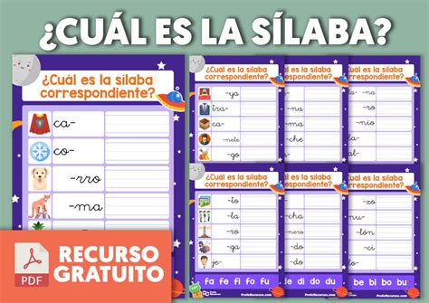 Ejercicios de Sílabas Qué Sílaba Falta Conciencia Silábica