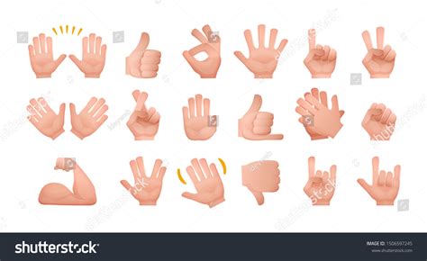 Big Set Gestures Human Hands Emoji Stock Vector (Royalty Free) 1506597245 | Shutterstock