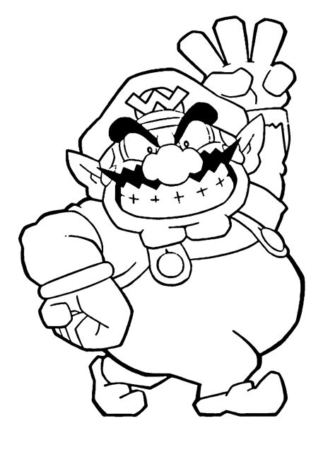 Funny Wario Coloring Page Free Printable Coloring Pages