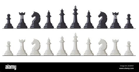 Chess Game Black And White Chess Pieces King Queen Bishop Rook