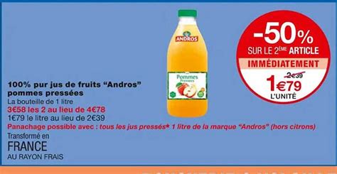 Promo Pur Jus De Fruits Andros Pommes Press Es Chez Monoprix