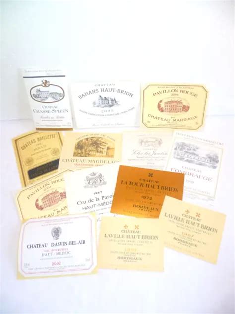 13 ÉTIQUETTES ANCIENNES De Vin De Bordeaux De 1967 À 2004 EUR 35 00