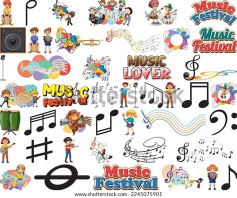 Kids Musical Instruments Music Symbols Set Stock Vector (Royalty Free ...