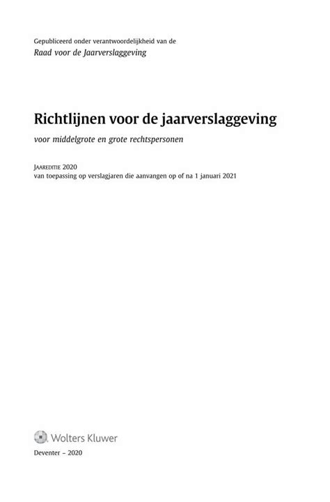 Pdf Richtlijnen Voor De Jaarverslaggeving Presentatie