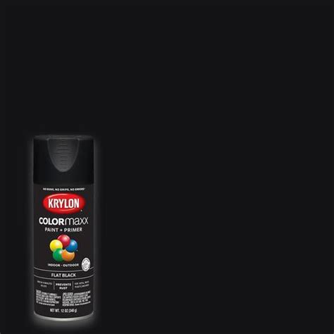 Krylon Colormaxx Flat Black Spray Paint And Primer In One Net Wt 12