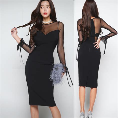 Gauze Sexy Formal Dress Autumn Splice Dress BE80097 Yaaku