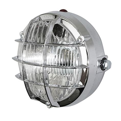 Phare Projecteur Cyclo Universel Rond Avec Grille Diam Mm Chrome