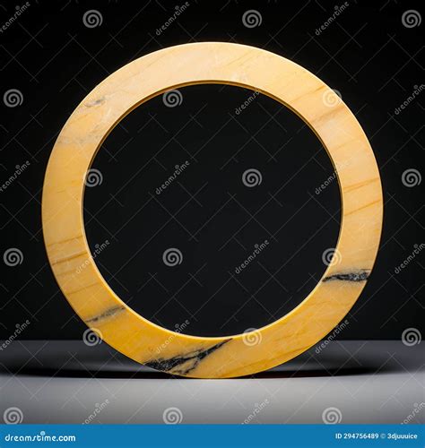 Yellow Marble Minimalistic Round Picture Frame Stock Illustration