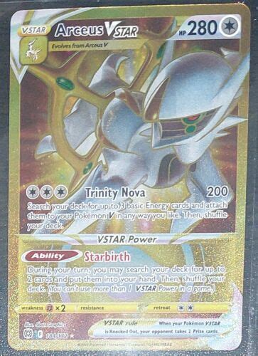 Arceus VStar Gold Secret Rare 184 172 Brilliant Stars Pokemon Card