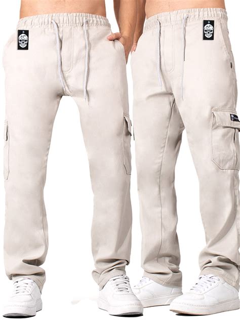 Calça Jogger Cargo Masculina Sem Punho Bege Claro Compre Agora