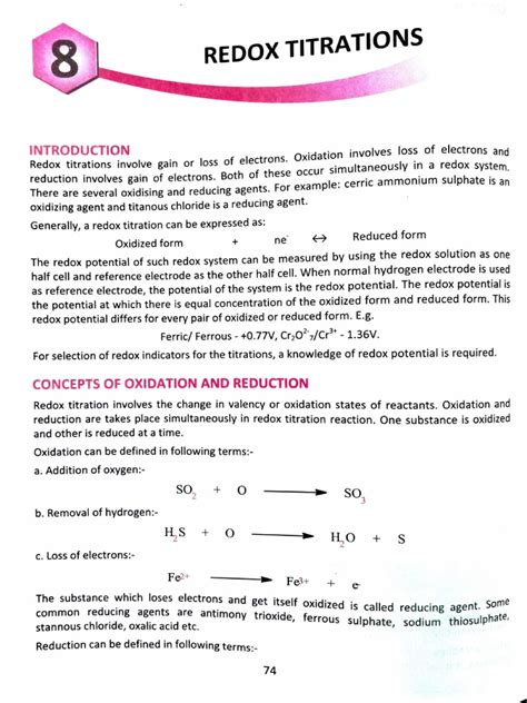 Redox Titration Pdf Redox Chemistry