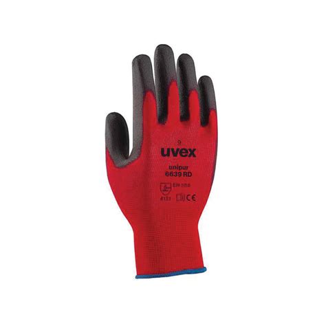 Uvex Unipur Mechanical Hazard Gloves Red Knitted Liner