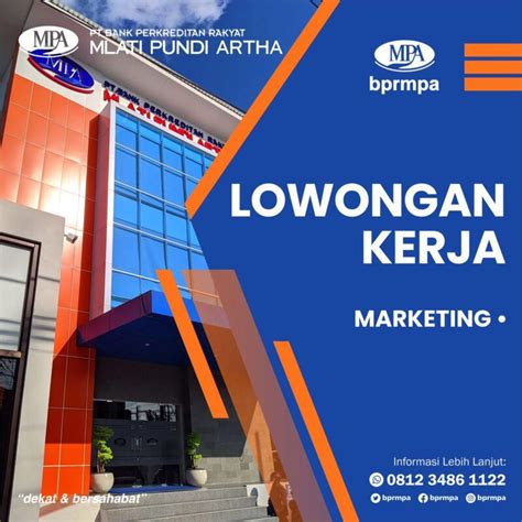 Lowongan Kerja Marketing Di PT BPR Mlati Pundi Artha LokerJogja ID