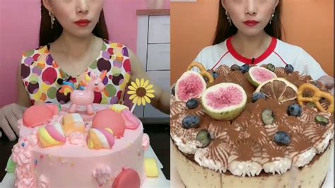 Tiramisu Mousse Cake Mukbang Asmr Eating Pink Creamy Cake Asmr Eating