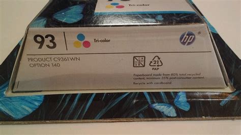 HP Genuine 93 Tri Color Single Ink Cartridge NOS Sealed C9361WN EXP NOV