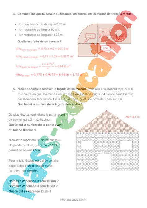 Aire Des Figures Plus Complexes Exercices Avec Les Corrections Ere