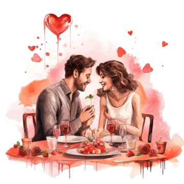 Having Fun Having Dinner Together With Food Celebrating Valentine