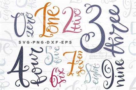 Cursive Numbers Svg, hand written Script Numbers SVG375 - Worksheets ...