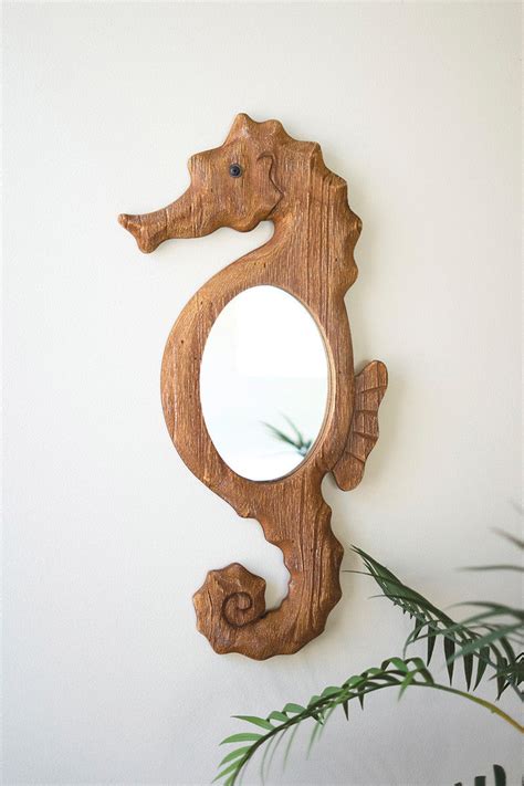 Wood Framed Seahorse Mirror By Kalalou Modish Store