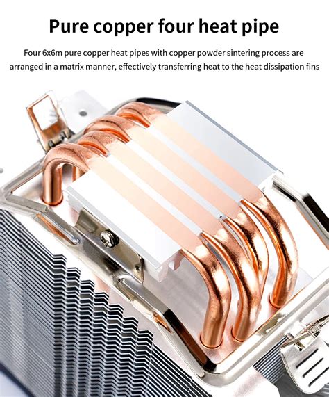 Tishric Argb Heat Pipes Cpu Cooler Cooling Fan Quiet Radiator Intel