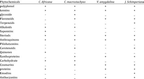 Phytochemical Composition Of The Plant Extracts Download Scientific