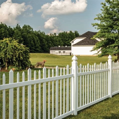 Freedom Ashford 4 Ft H X 8 Ft W White Vinyl Picket Fence Panel Assembled In The Vinyl Fencing