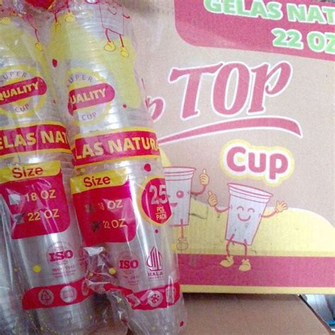 Jual Gelas Plastik Tip Top 22 OZ Slim Isi 25 Shopee Indonesia