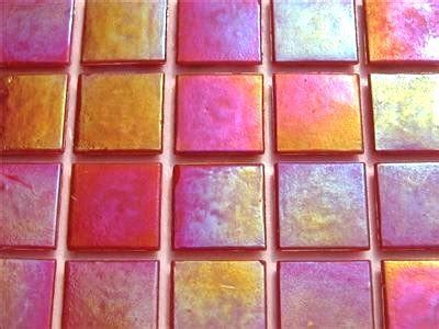 Sheet Vermillion Iridescent Mm Mosaic Tiles Mosaic Heaven