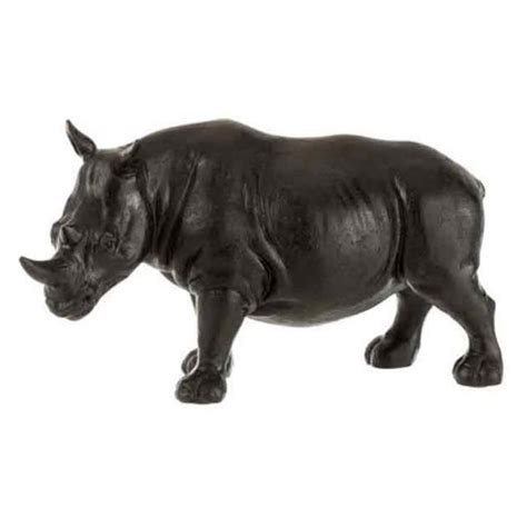 Statuette Déco Rhinocéros En Résine 34cm Noir Cdiscount Maison