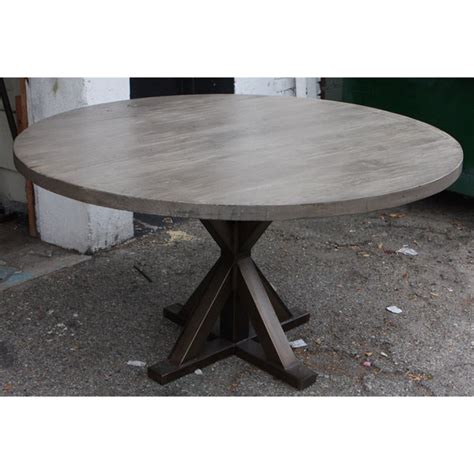 Metal X Base Round Dining Table – Mortise & Tenon