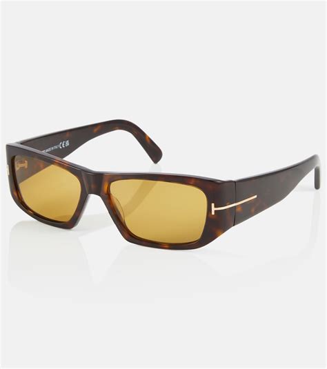 Rectangular Acetate Sunglasses In Brown Tom Ford Mytheresa