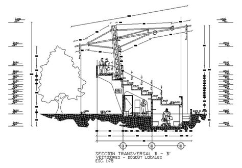 Sports Game Stadium Section Autocad Drawing