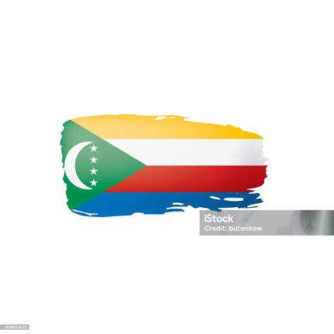 Vetores De Bandeira De Comores Ilustração Vetorial Sobre Um Fundo Branco E Mais Imagens De