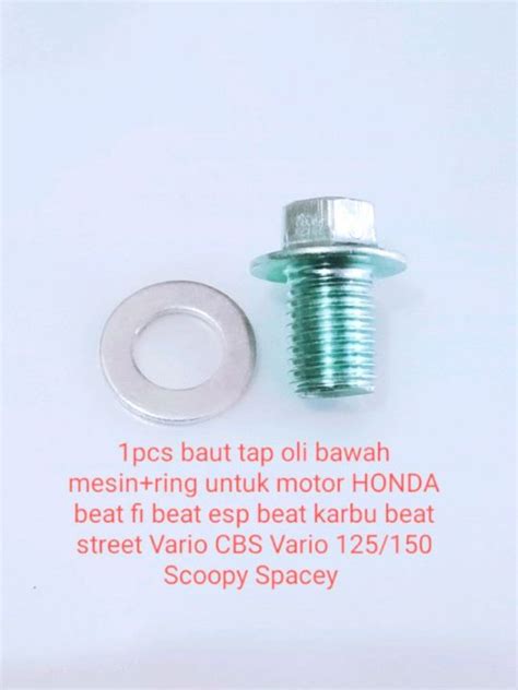 1pcs BAUT TAP OLI Mesin Bawah Ring Untuk Motor HONDA Beat Fi Injeksi