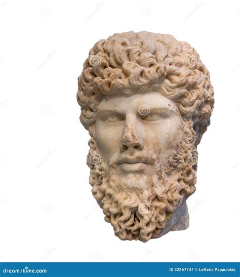 Cabeza Del Emperador Romano Lucius Verus Anuncio Del Reinado 161 169 Aislada Imagen De