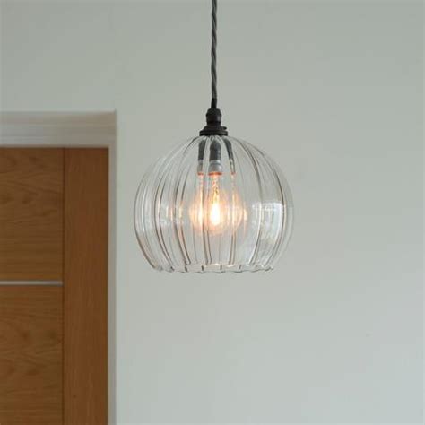 Soho Reeded Glass Black Pendant Ceiling Light The Wall Lighting Company