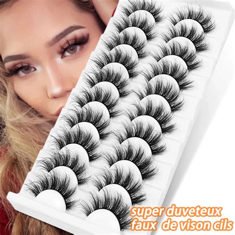 Sexysheep Faux Cils Naturels En Vison 6d 5 8 10 Paires Extensions