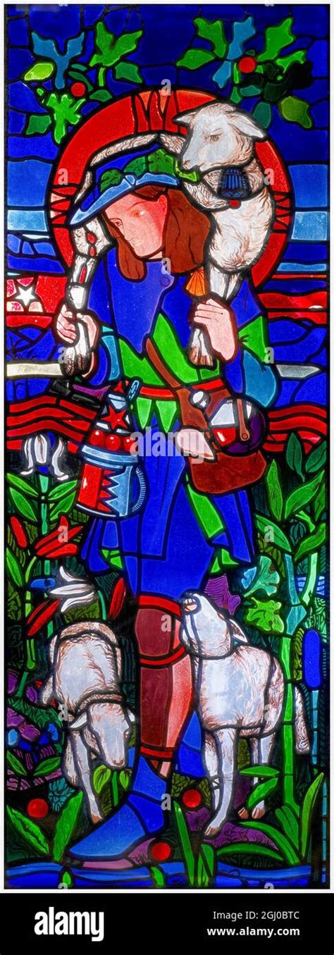 Edward Burne Jones Stained Glass Window The Good Shepherd 1861 Stock