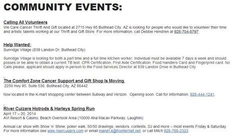 Bullhead City Upcoming Community Events-Per Bullhead City Chamber of ...