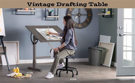 Studio Designs 13304 Vintage Drafting Table Rustic Oak Amazonca Home