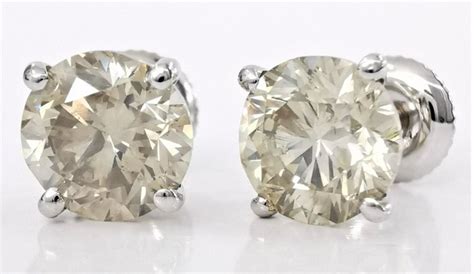 Ct Light Yellow Vs Diamond Stud Earrings Kt Catawiki