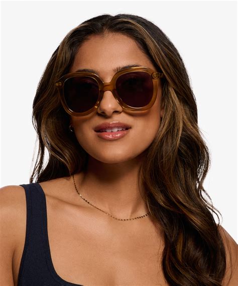 Wendy Square Clear Brown Frame Sunglasses For Women Eyebuydirect Canada