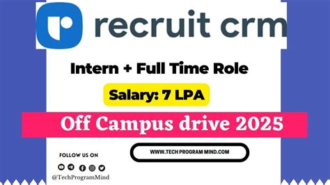 Recruit CRM Hiring 2025 Recruit CRM Intern Data Analyst Hiring Tech