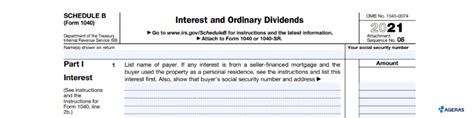 Schedule B Interest And Ordinary Dividends A Simple Quide Ageras