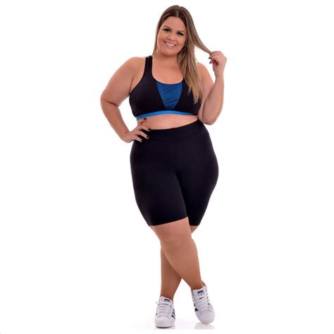 Kit Bermudas Suplex Poliamida Plus Size Lisa Submarino