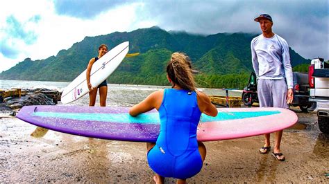 Storm Surfing With My Girlfriend Oahu Youtube